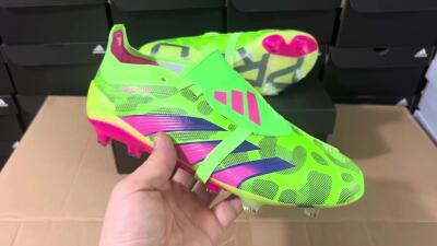Adidas Predator Elite Foldover Tongue FG Low-Tops Soccer Cleats - Green/Pink/Purple/Yellow