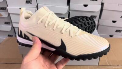 Nike Air Zoom Mercurial Vapor 15 Elite TF Low-Tops Soccer Shoes - Beige/Black/White