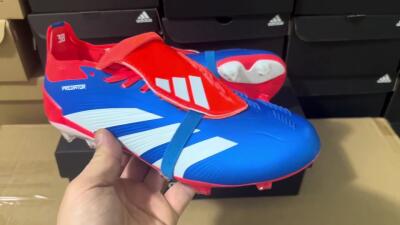 Adidas Predator Elite Foldover Tongue FG Low-Tops Soccer Cleats - Blue/White/Red