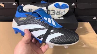 Adidas Predator Elite Foldover Tongue FG Low-Tops Soccer Cleats - Black/White/Blue