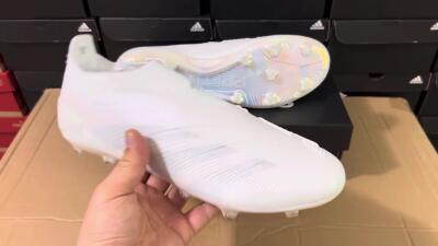 Adidas Predator Elite Laceless FG Low-Tops Soccer Cleats - White/Silver