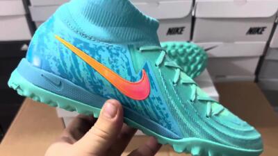 Nike Phantom Luna Elite TF High-Tops Soccer Shoes - Jade/Orange/Yellow