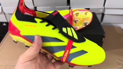 Adidas Predator Elite Foldover Tongue FG Low-Tops Soccer Cleats - Yellow/Black/Pink