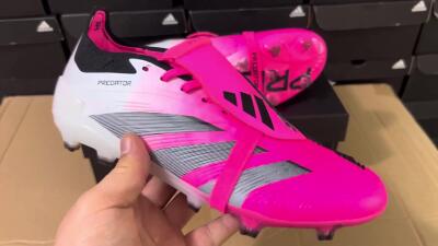 Adidas Predator Elite Foldover Tongue FG Low-Tops Soccer Cleats - Pink/Black/White