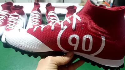 Nike Air Zoom Mercurial Superfly 9 Elite TF High-Tops Soccer Shoes - White/Black/Red