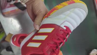 Adidas Top Sala IC Low-Tops Soccer Shoes - White/Red/Yellow