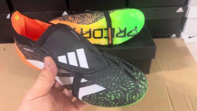 Adidas Predator Elite Foldover Tongue FG Low-Tops Soccer Cleats - Black/White/Green