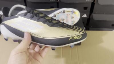 Adidas F50 Adizero Messi FG Low-Tops Soccer Cleats - Gold/White/Black