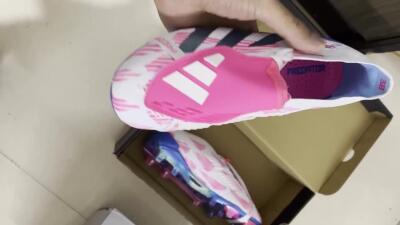 Adidas Predator Elite Foldover Tongue FG Low-Tops Soccer Cleats - White/Blue/Pink