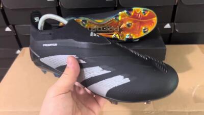 Adidas Predator Accuracy+ Laceless FG Low-Tops Soccer Cleats - Black/Silver