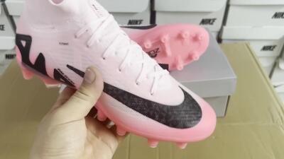 Nike Air Zoom Mercurial Superfly 9 Elite FG High-Tops Soccer Cleats - Pink/Black