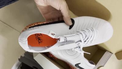 Nike Tiempo Legend 10 Elite FG Low-Tops Soccer Cleats - White/Black/Leopard/Gold