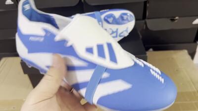 Adidas Predator Elite Foldover Tongue FG Low-Tops Soccer Cleats - Blue/white/Beige